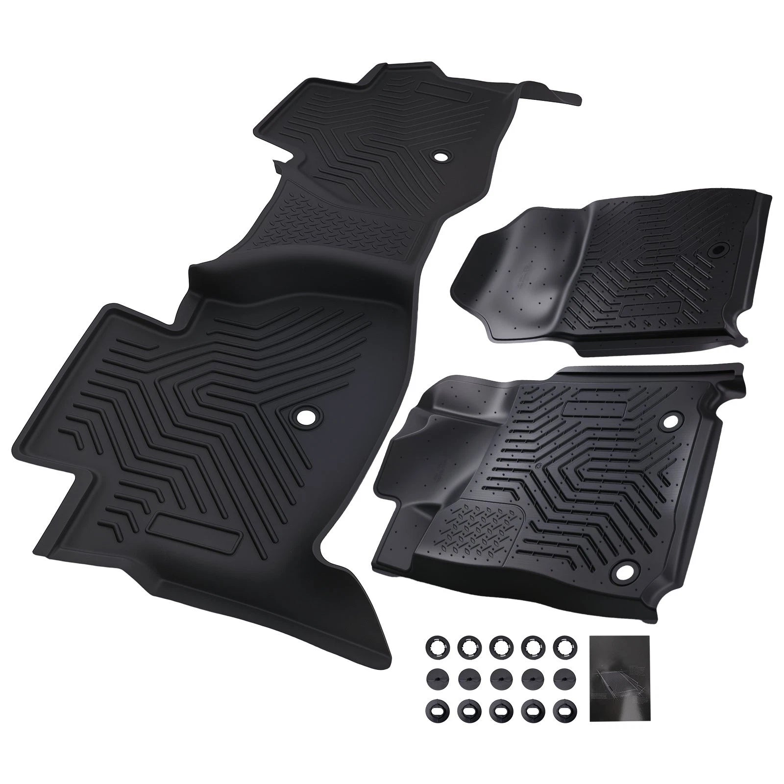 All Weather Floor Mats Set of 2 for Toyota Tundra (2014–2021) TPE Black