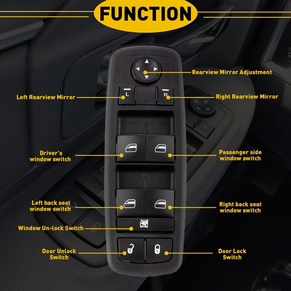 3-Pin Power Window Switch for Chrysler Town & Country, Dodge Grand Caravan (2008–2009)