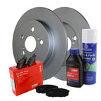 Rear Brake Kit 259mm Rotors & TRW Pro Ceramic Pads for CT200h, Corolla, Matrix, Prius (2011–2018)