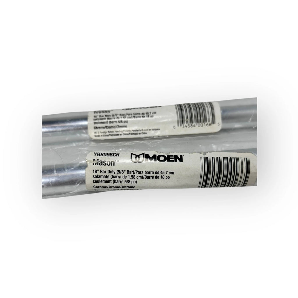 Set of 2 Chrome Aluminum Towel Bars for Moen YB8098CH (18")