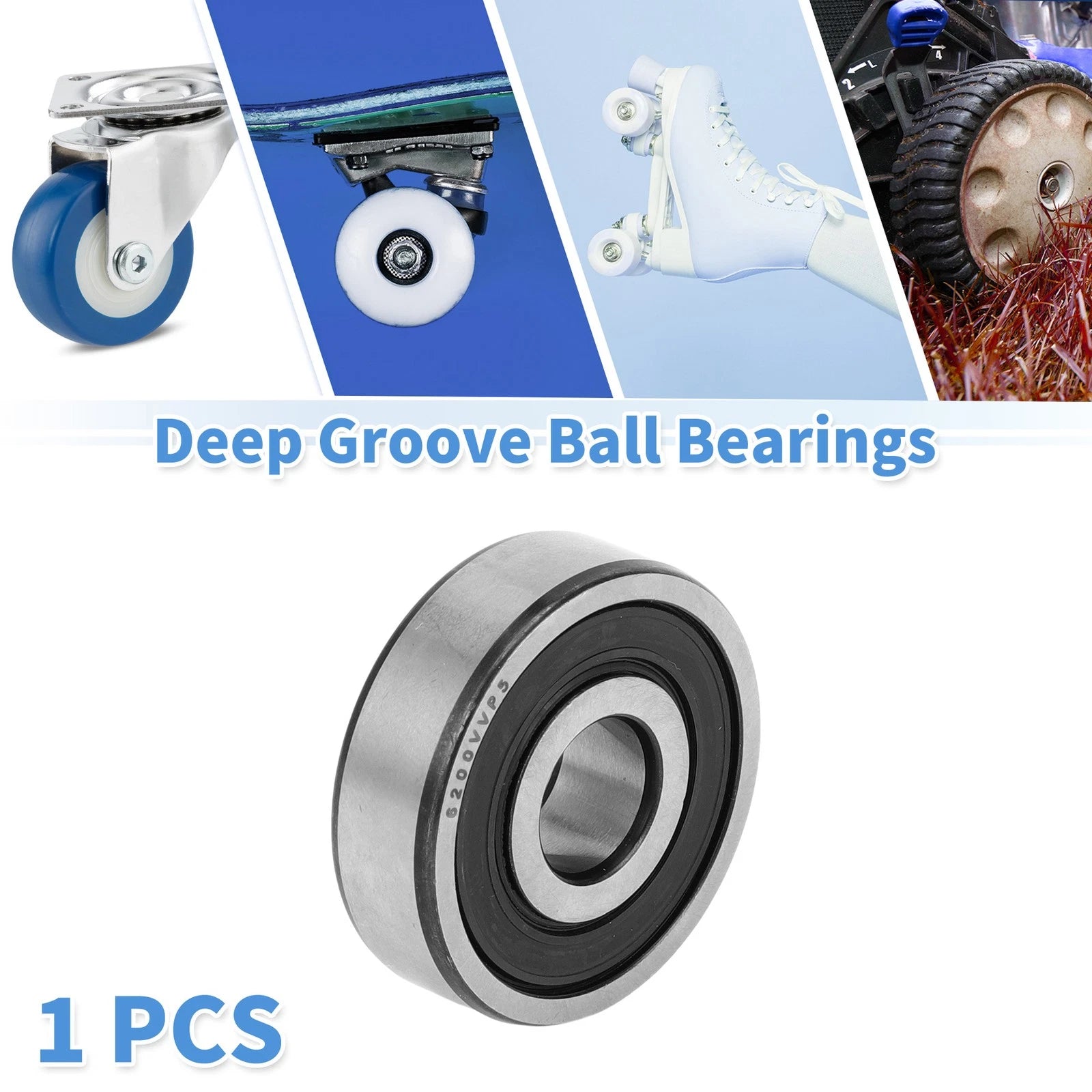 Deep Groove Ball Bearing 10x30x9mm for Scooter Skateboard (6200VV)
