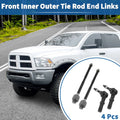 Set of 4 Front Inner Outer Tie Rod Ends for Dodge Ram 2500 (2003–2010)