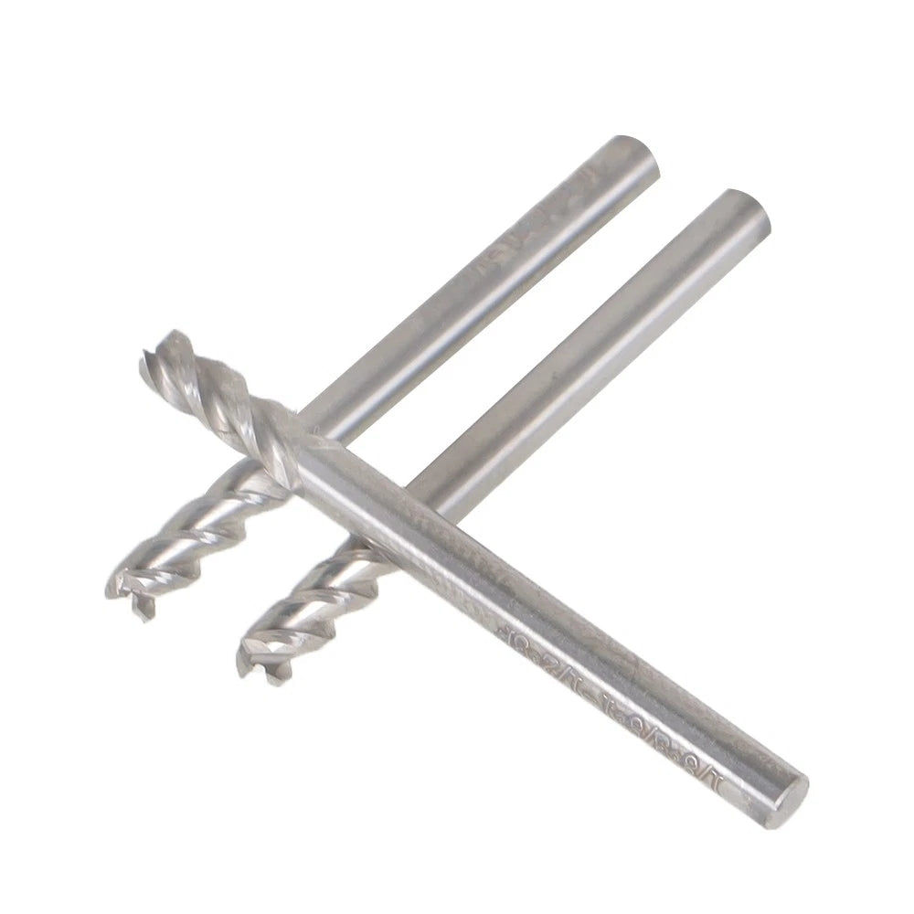 Set of 3 Carbide End Mills 1/8" for Precision Machining