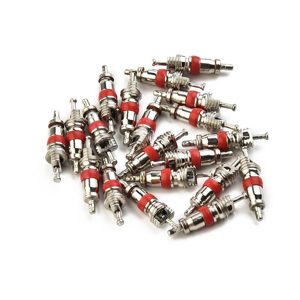 Set of 20 Tyre Valve Core Inserts with Remover Tool for Car Bike Motorcycle
