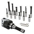 3" Boring Head with R8 Shank & 12 Pcs 3/4" Carbide Boring Bar Set