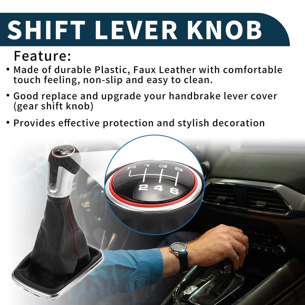 6 Speed Gear Shifter Knob with Cover for Volkswagen Golf MK4 (1999–2005)