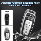 TPU Remote Key Fob Cover for Audi A3 A6L A8 e-Tron (2 Colors, 3 Buttons)