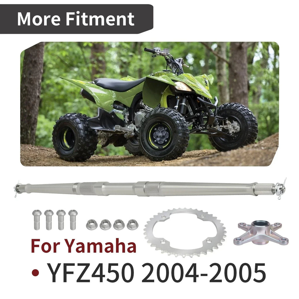 Rear Axle Shaft w/ Collar Sprocket Hub Kit for Yamaha YFZ450 (2004–2005)