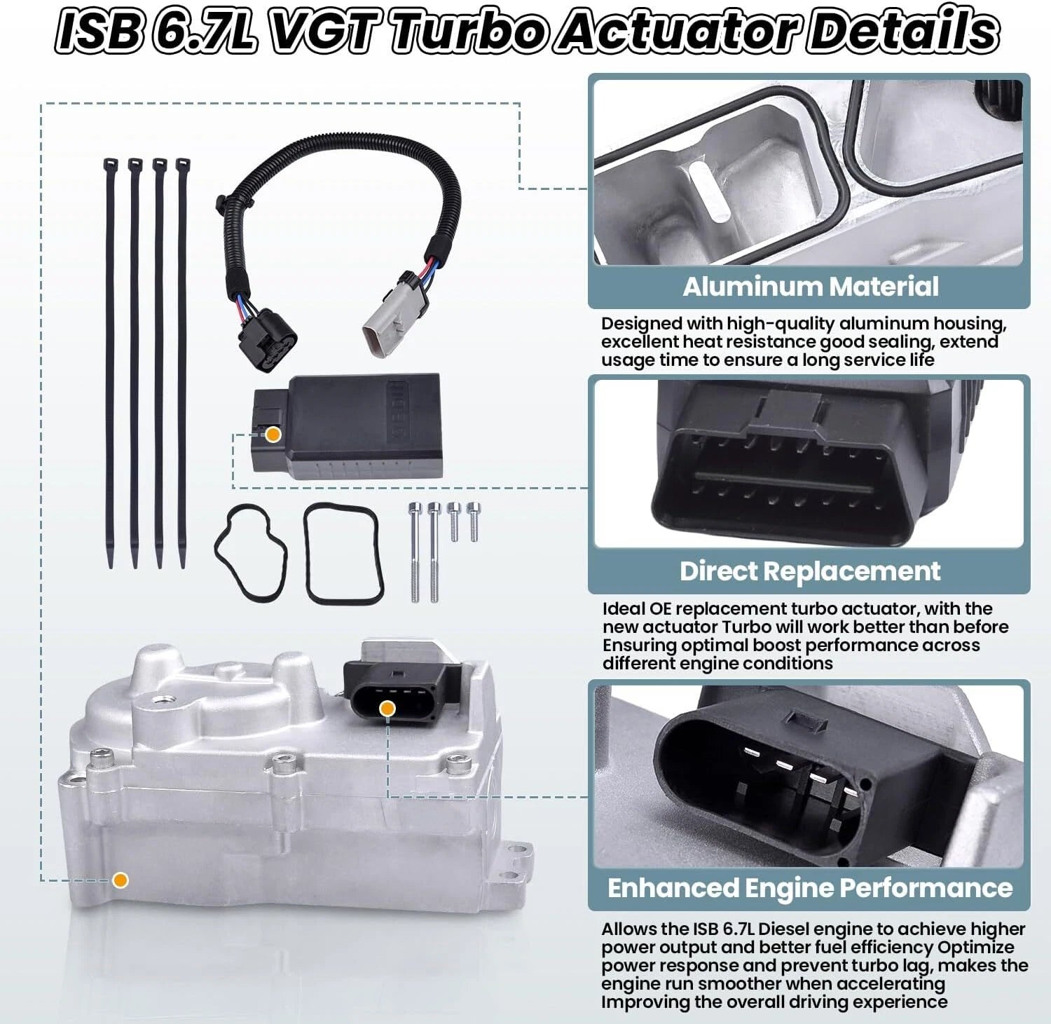 Turbo Actuator for Ram 2500 3500 Cummins 6.7L Diesel (2013–2018) HE300VG 68445522AA