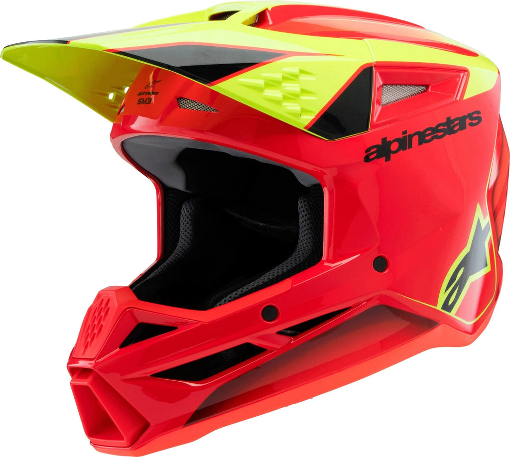 Alpinestars SM3 Youth Off-Road Helmet for Youth Large (Red/Yellow Fluo/Black)