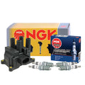 Set of 4 NGK DIS Ignition Coils & Iridium IX Spark Plugs for Ford Ranger (2001–2011)