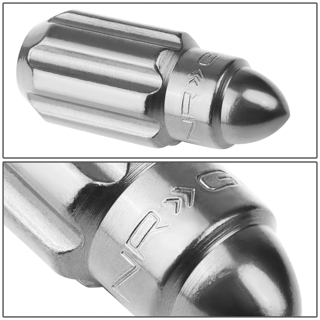 Set of 20 NRG Innovations M12x1.25 Bullet Shaped End Lug Nuts + Key for Universal