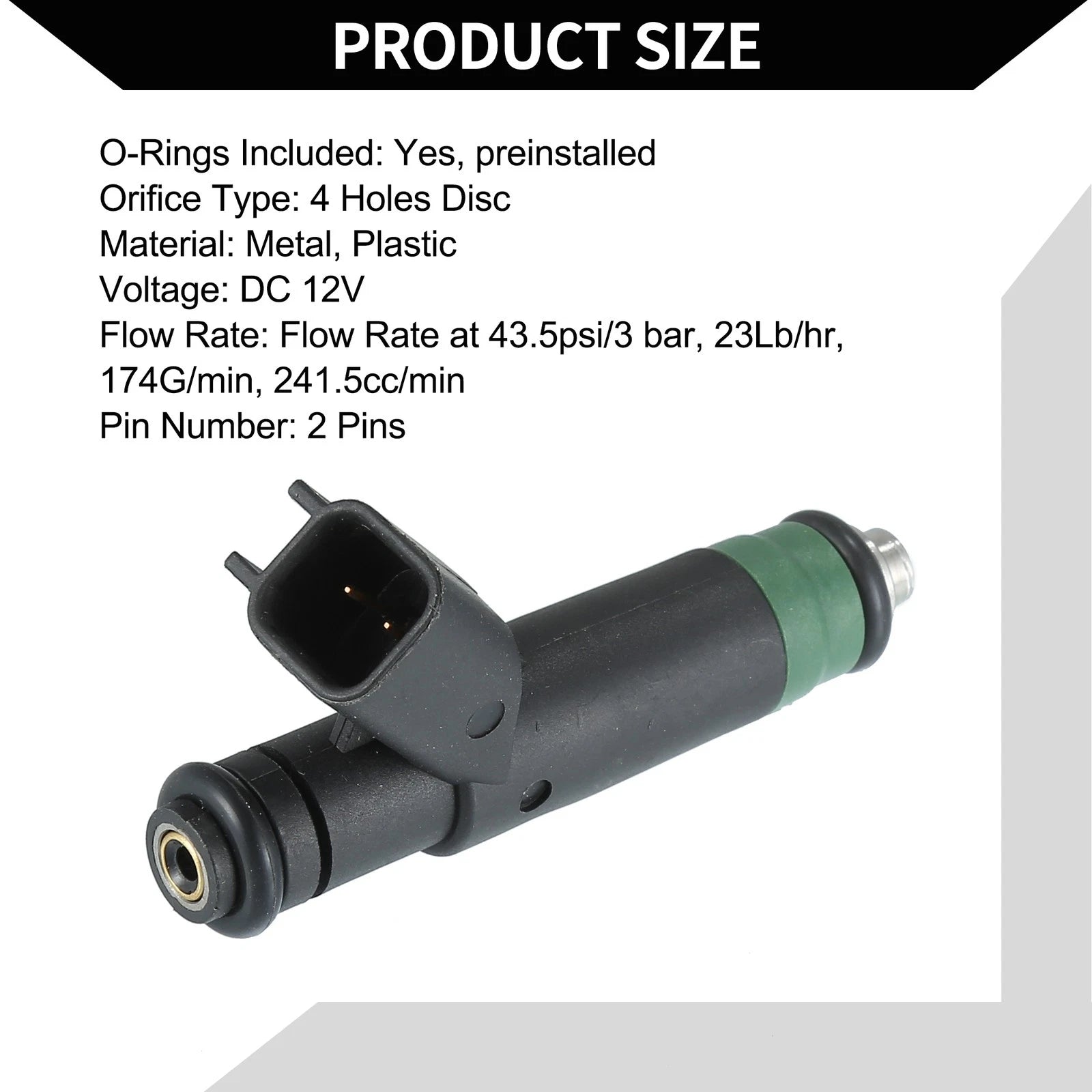 Fuel Injector No. 53032704AB for Dodge Ram 1500 (2004–2007) 4.7L Black