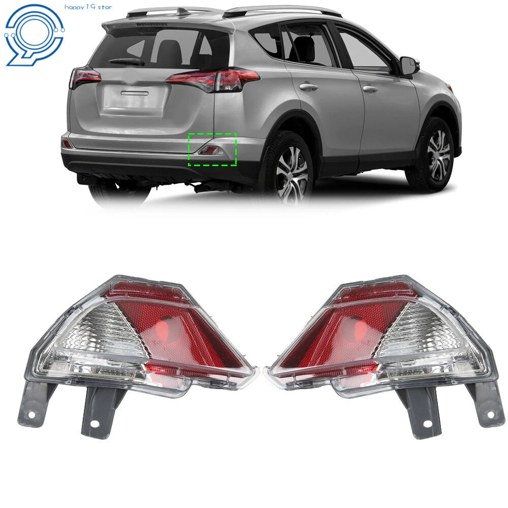 Set of 2 Rear Bumper Reflector Lights for Toyota RAV4 (2016–2018)