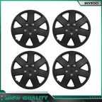 Set of 4 Black 16 Inch Snap On Full Hub Caps for R16 Tire & Rim