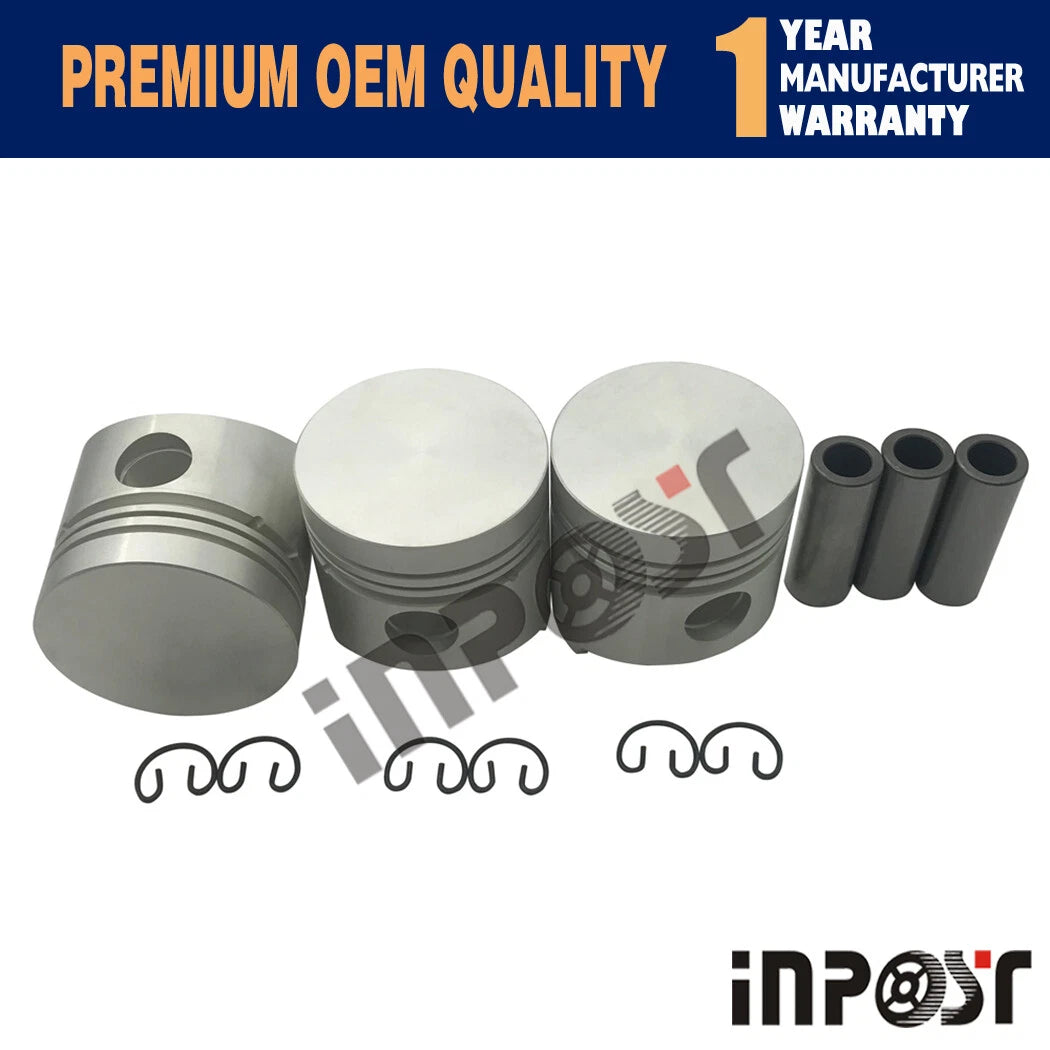 3PC Piston STD 68MM for Kubota D750, ZB500, B5200 (Model Years Unspecified)