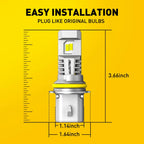 2X AUXITO 9007 HB5 LED Headlight Bulbs Kit High Low Beam 6500K for