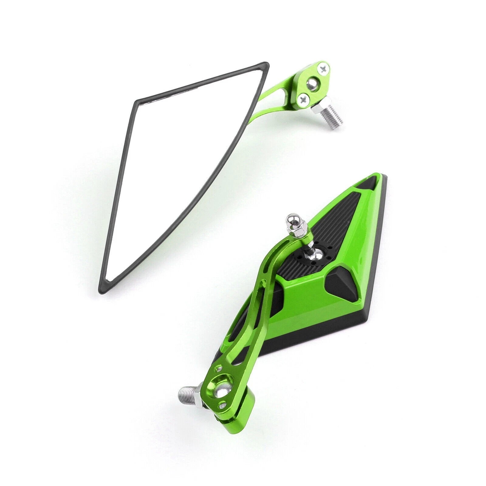 Side Rear View Mirrors for Motorcycle Scooter (8mm 10mm) - Green
