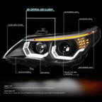 LED U-Halo Signal Projector Headlight for BMW E60 E525i E530i (2004–2007)