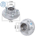 Set of 2 Galvanized Trailer Hub Kit for 3500 lbs Trailer (Year Range)