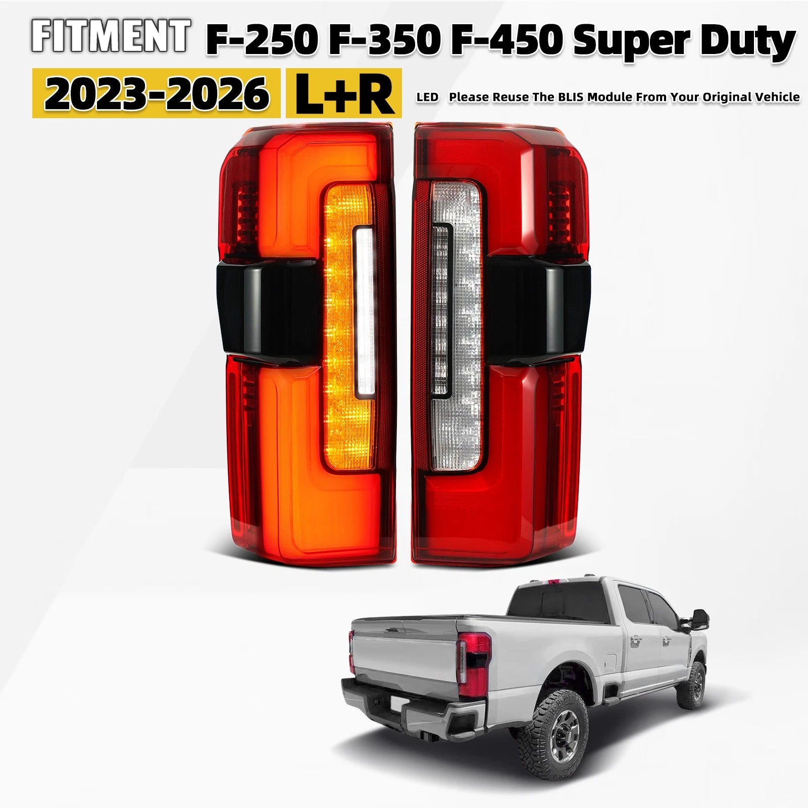 LED Tail Lights for Ford F-250 Super Duty (2023–2026) Pair Left+Right