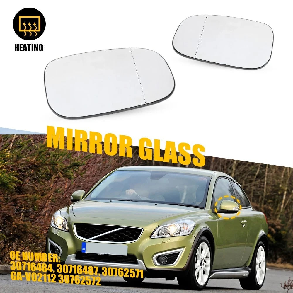 Mirror Glass Set for Volvo C30 C70 S40 S60 V50 V70 (2006–2013) EPY