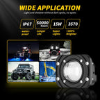 3" LED Working Light Flush Mount Fog Lamp for Car Truck Universal