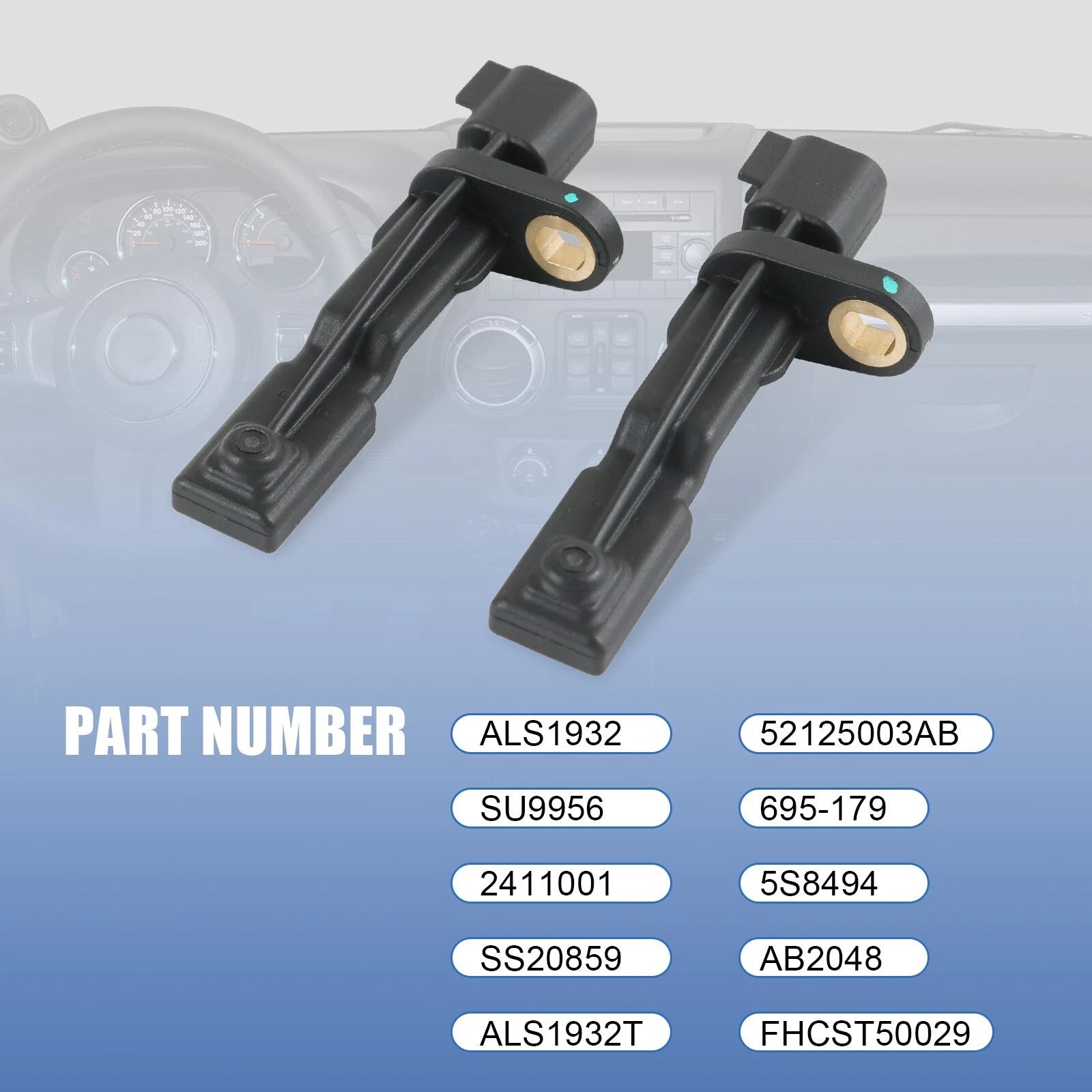 Set of 2 ABS Wheel Speed Sensors for Jeep Liberty (2006–2007)