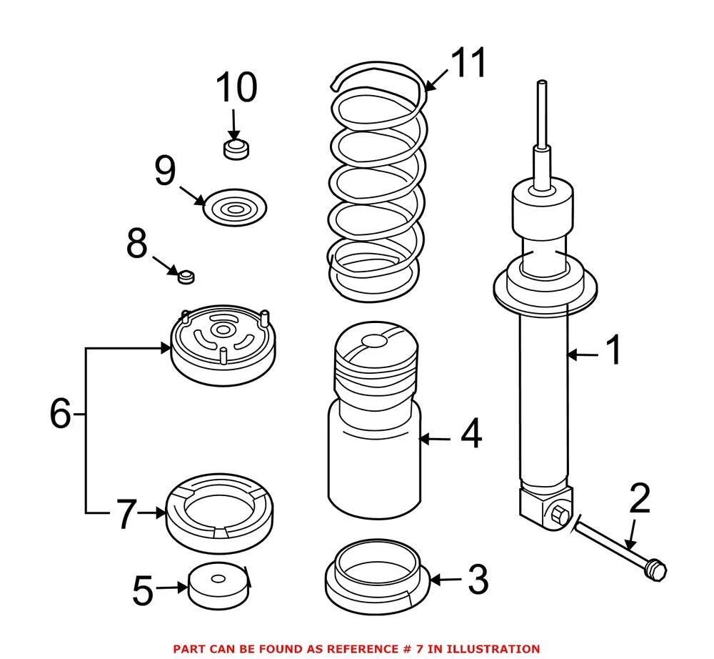 Rear Upper Coil Spring Insulator for BMW 335i (2007–2013) 33536753765