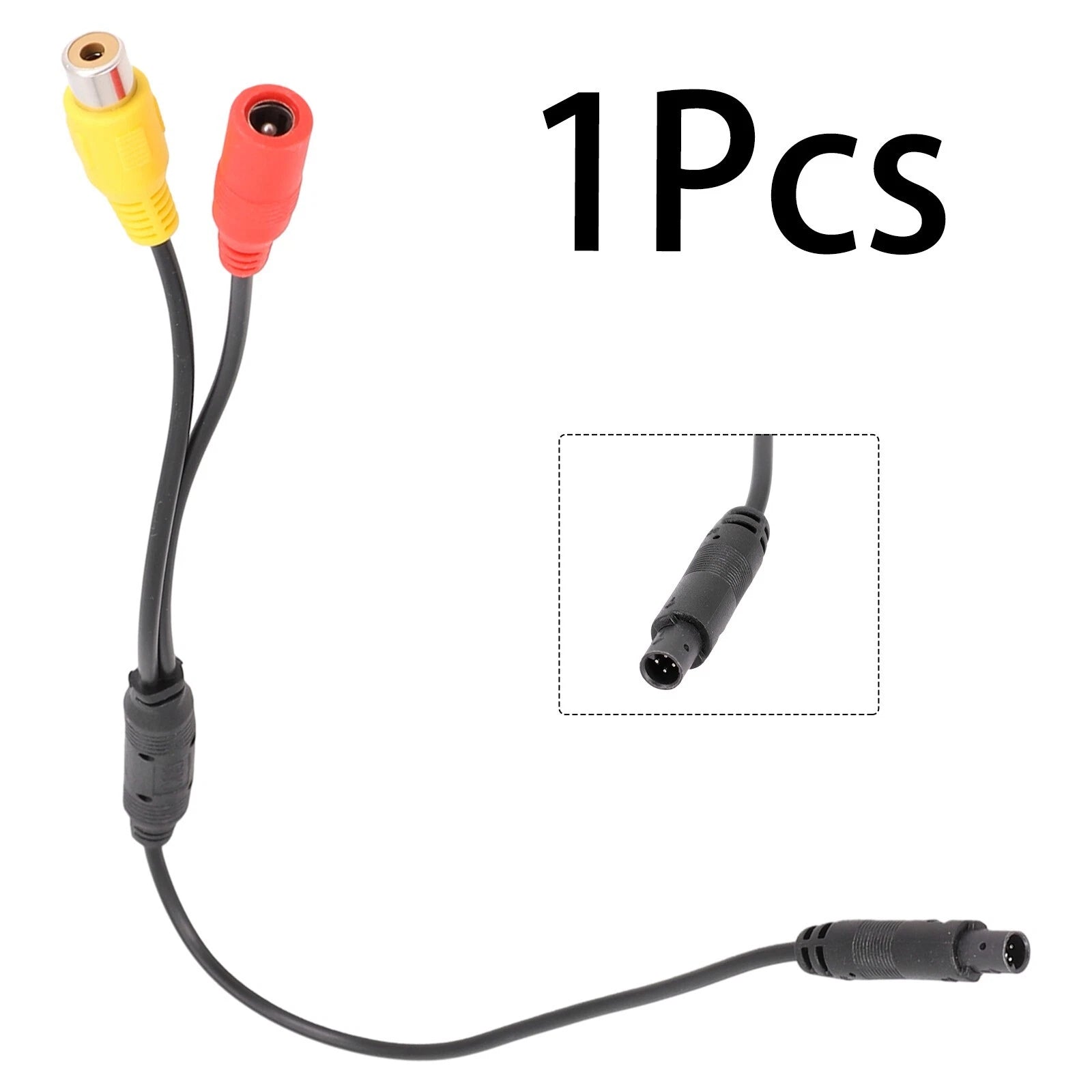 4-Pin Male to RCA Female Backup Reverse Camera Connector for Cars