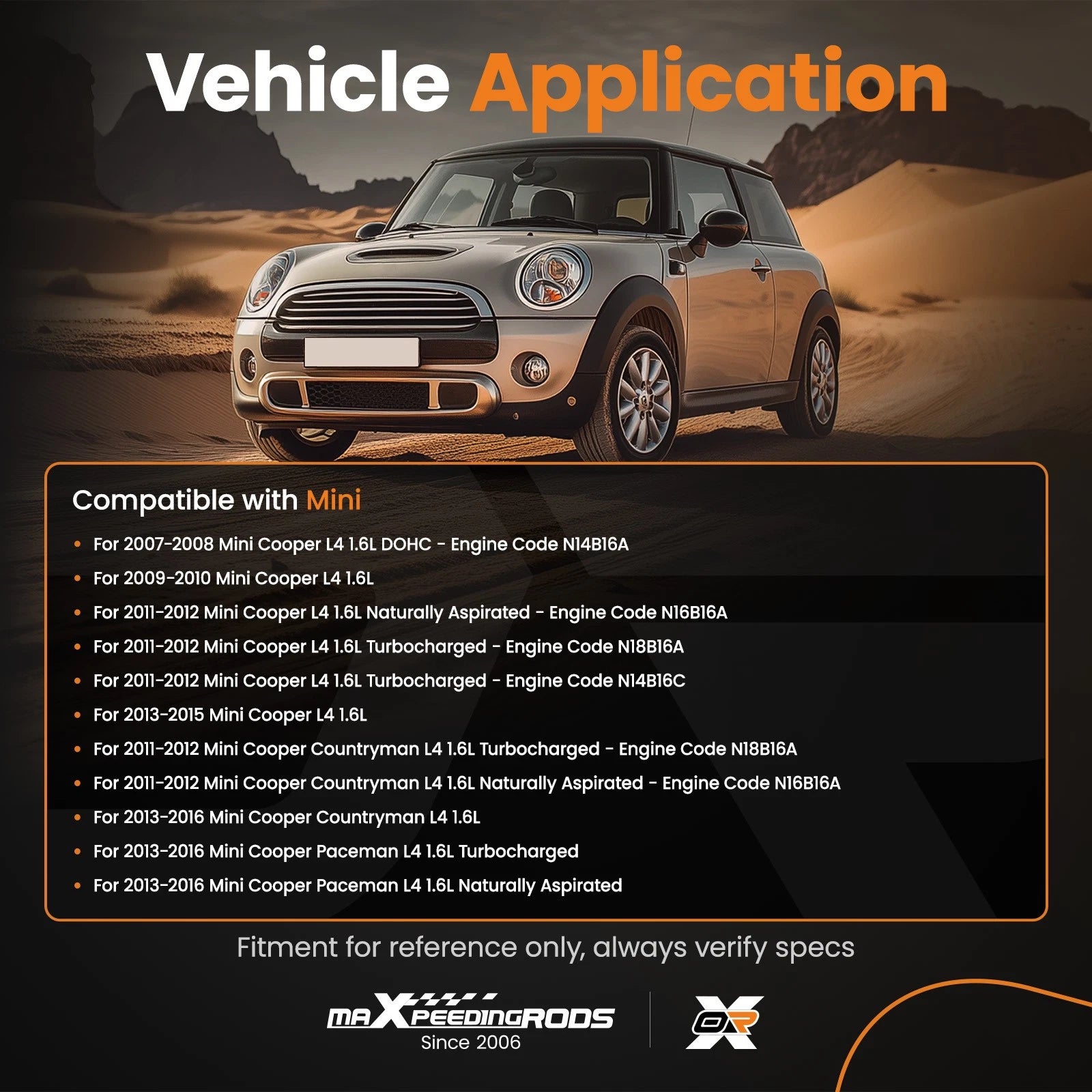 Iridium Spark Plugs for Mini Cooper Paceman 1.6L (2007–2015)