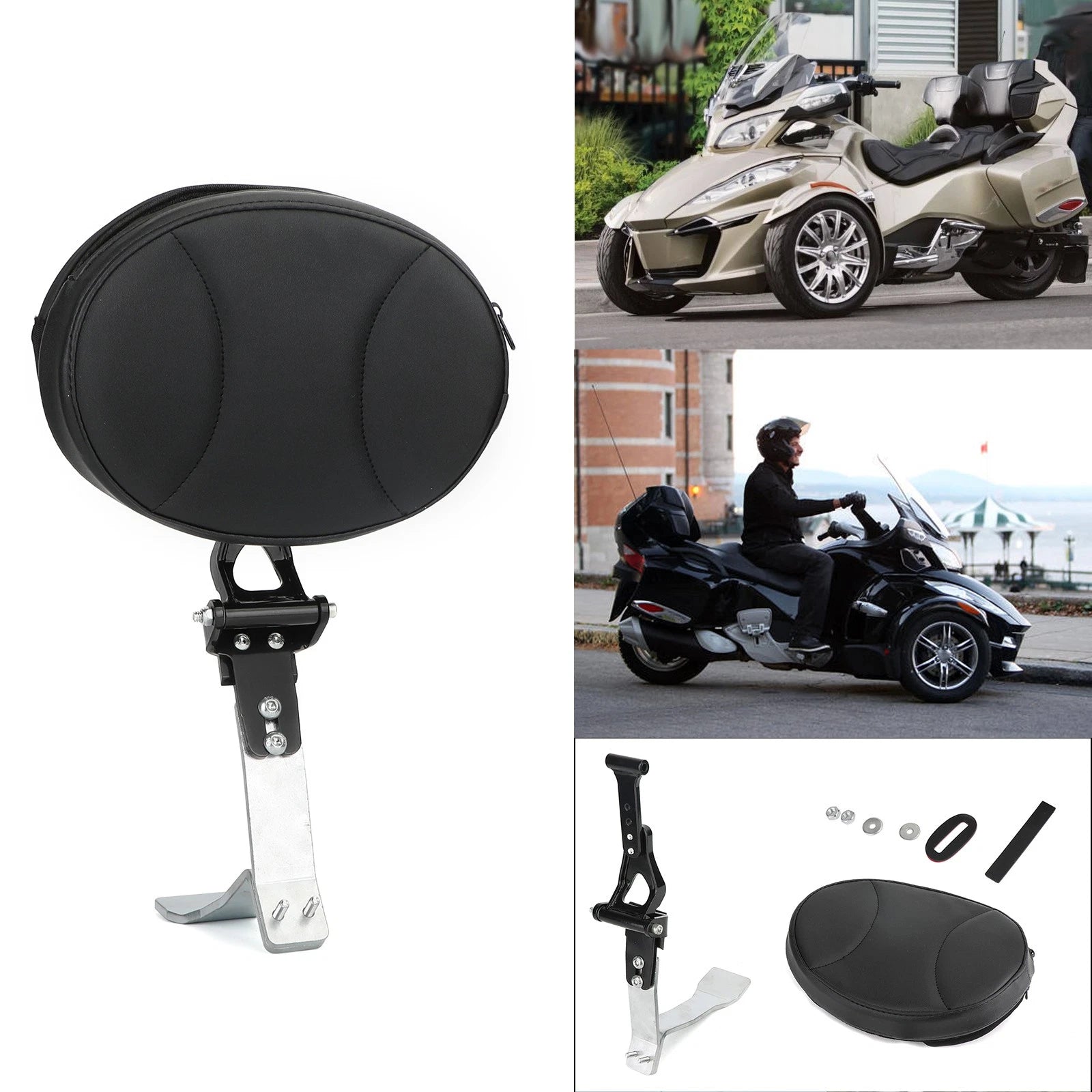 Driver Backrest for Can Am Spyder RT SE6 SM6 SE5 SM5 (2008–2017) Black
