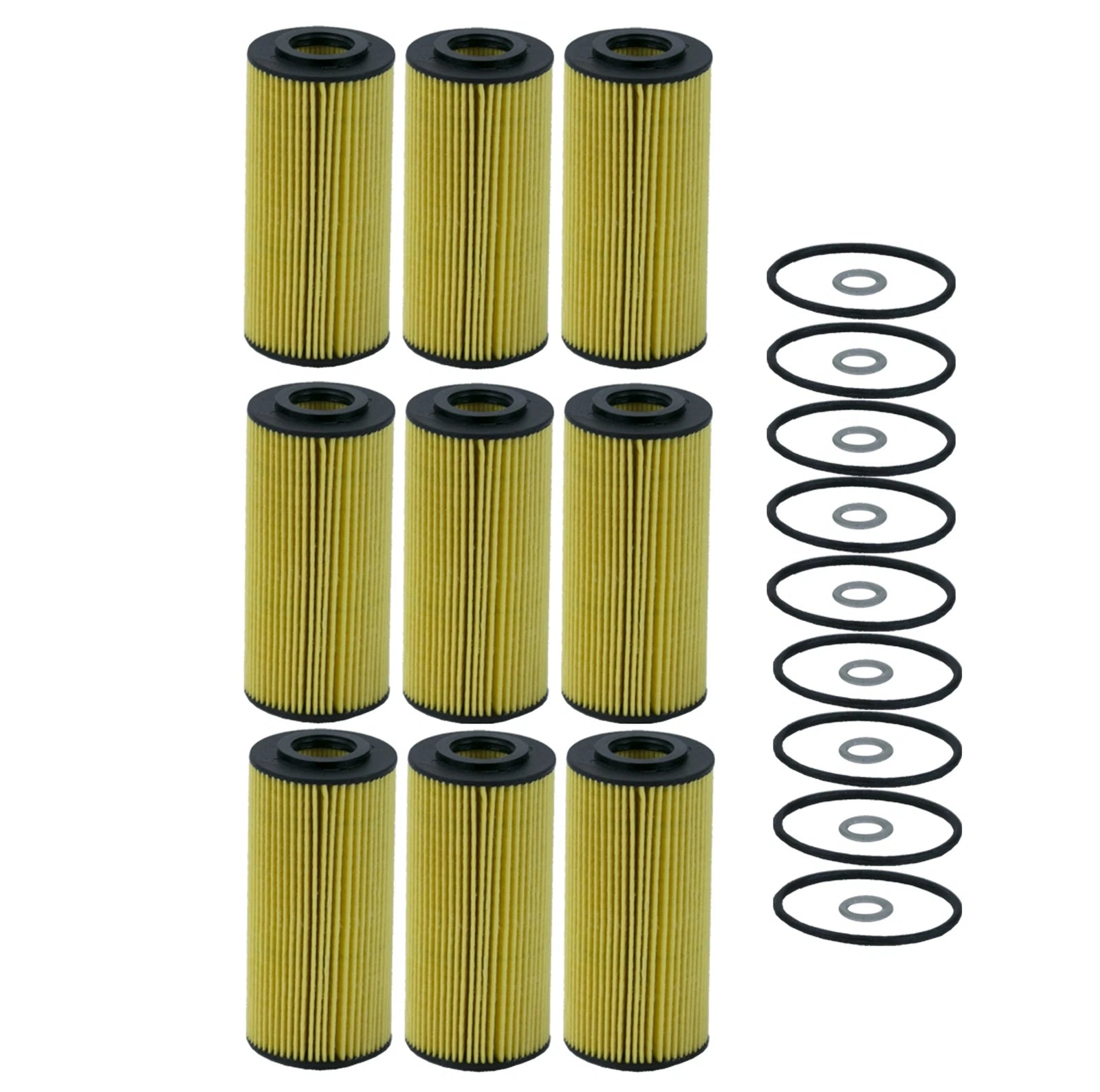 Set of 9 Engine Oil Filters for Wix (Cartridge Lube Metal Free)