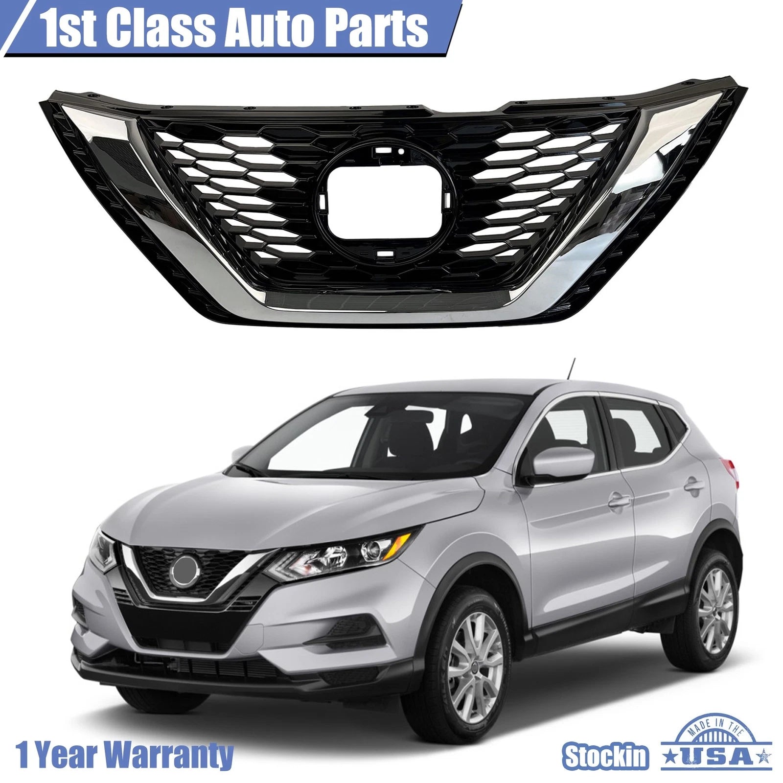 Chrome Front Upper Grille Assembly for Nissan Rogue Sport (2020–2021)