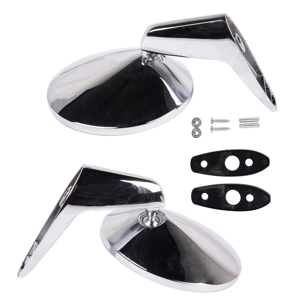Pair Chrome Outside Door Rearview Mirrors for Plymouth Dodge (1966–1975)