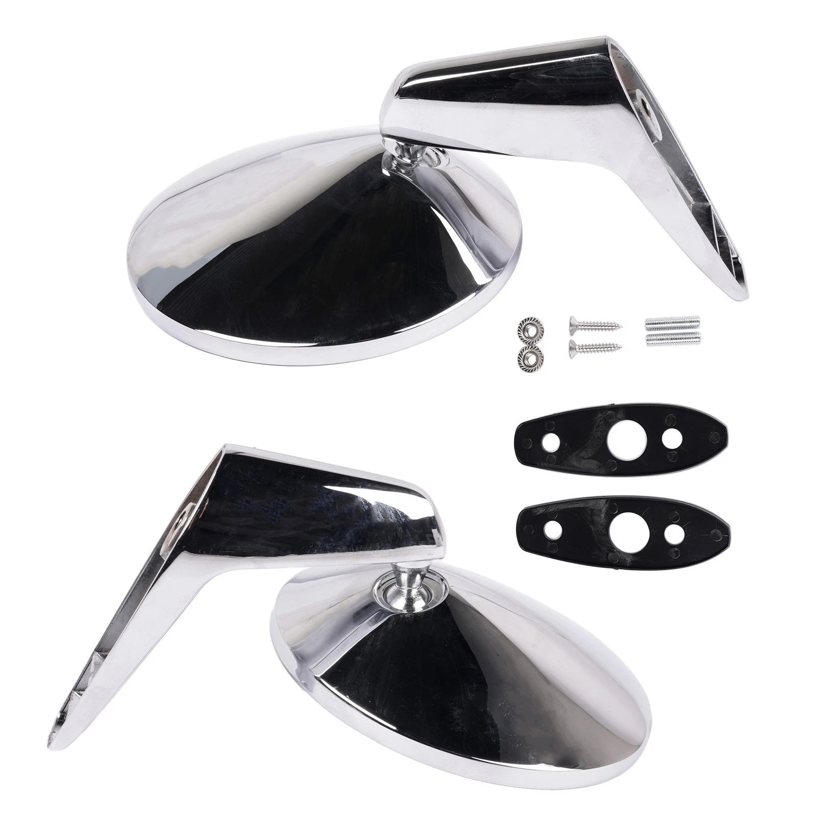 Pair Chrome Outside Door Rearview Mirrors for Plymouth Dodge (1966–1975)