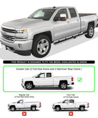 Set of 2 Wheel to Wheel Running Boards for Silverado Sierra (2007–2018)
