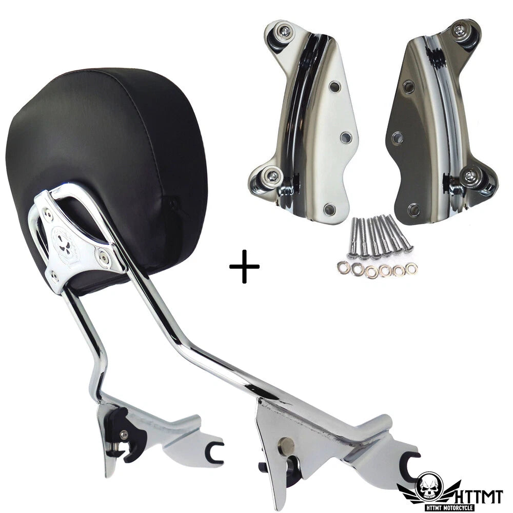 Chrome Backrest Sissy Bar Docking for Harley Touring Street Glide (2014–2019)
