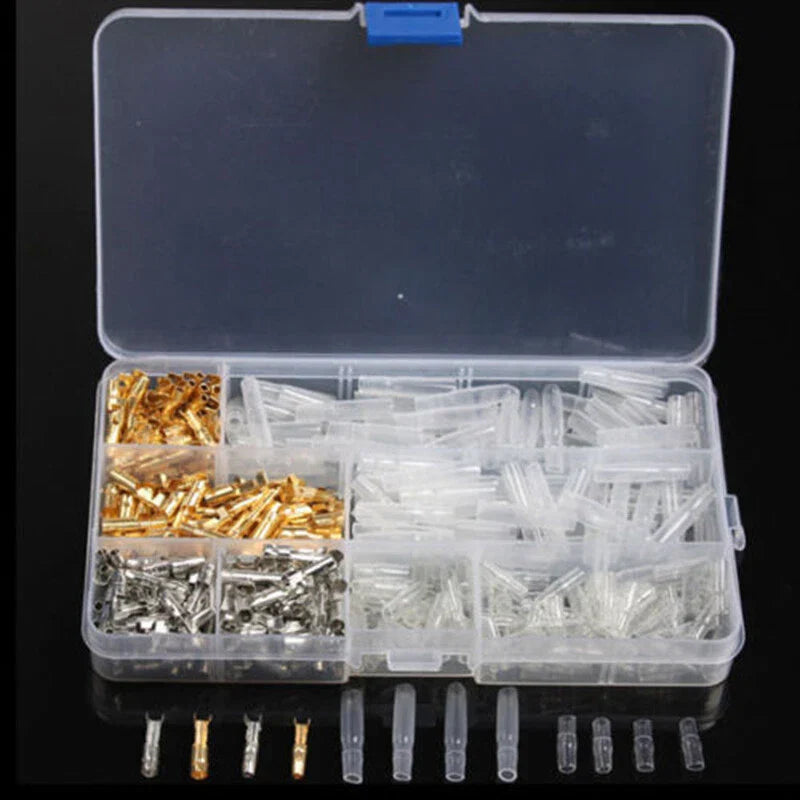 400PCS 3.9mm Brass Bullet Connectors Male & Female Terminals for Motorcycle