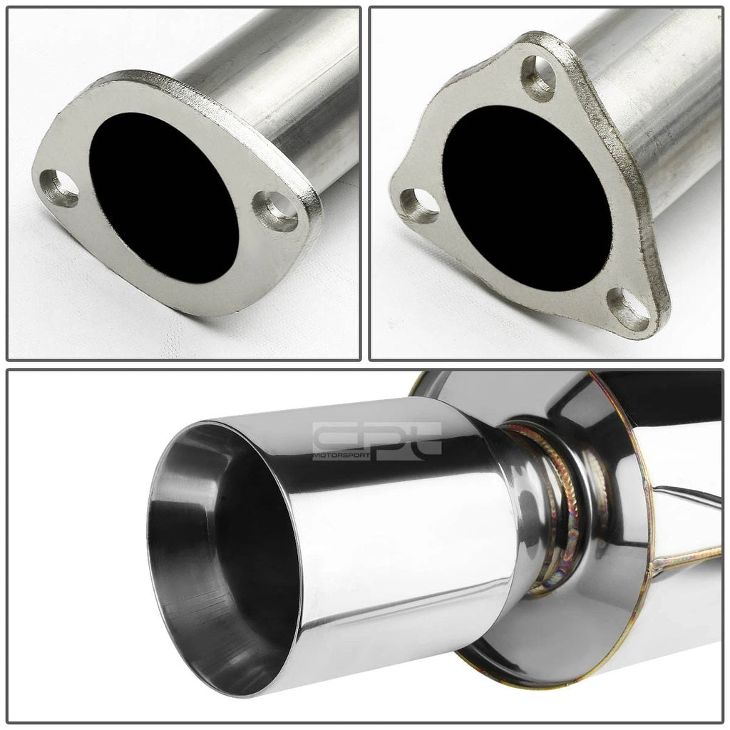 Rolled Muffler Tip for Honda Civic 3Dr (1992–1995) - Stainless Racing Catback
