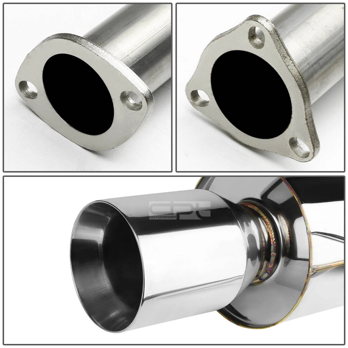 Rolled Muffler Tip for Honda Civic 3Dr (1992–1995) - Stainless Racing Catback