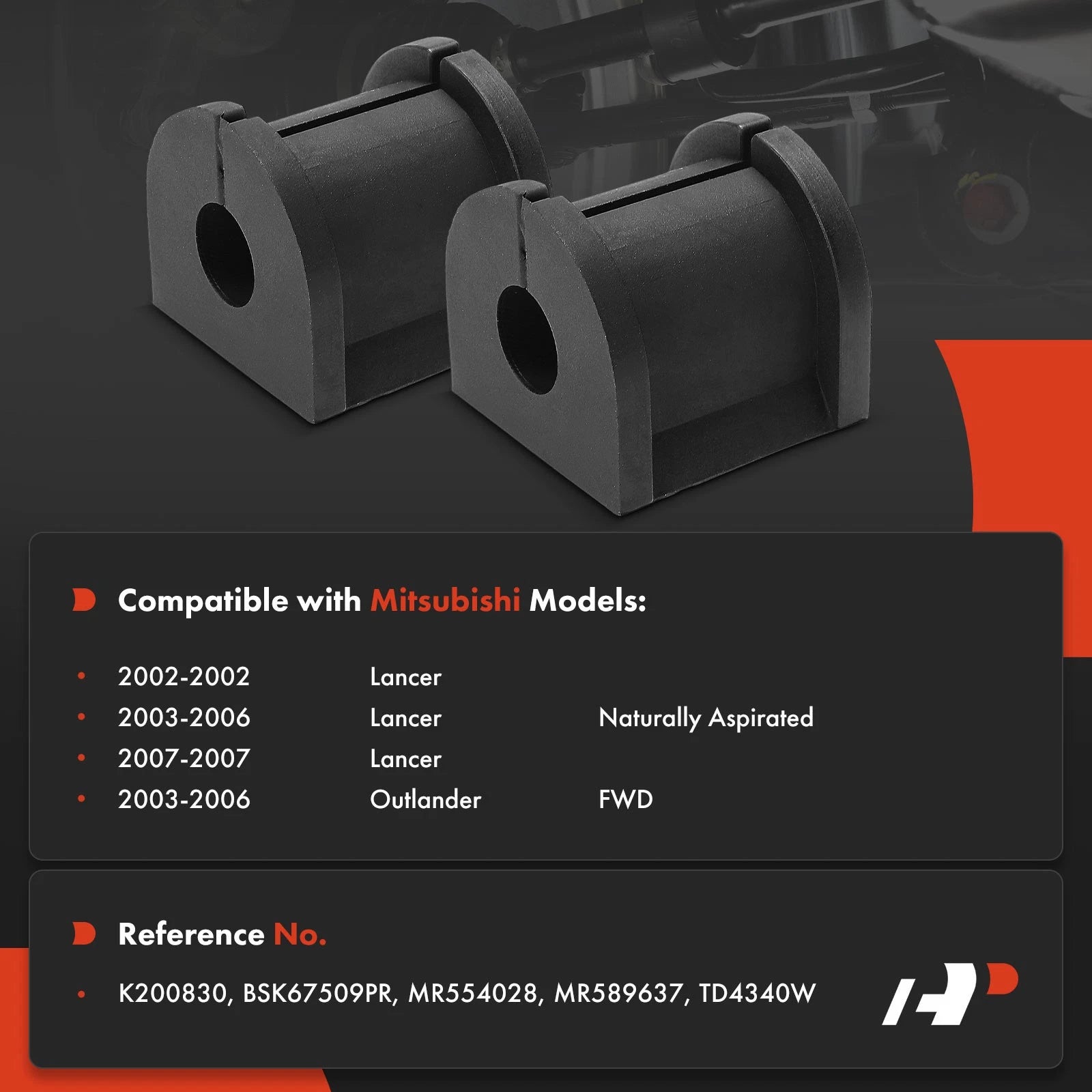 2X Rear Stabilizer Bar Bushing Kit for Mitsubishi Outlander