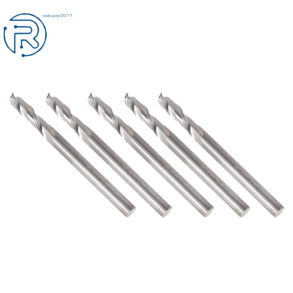 5 Pack 1/8" Carbide End Mill for Various Applications (1/2" Cut, 1-1/2" Overall)