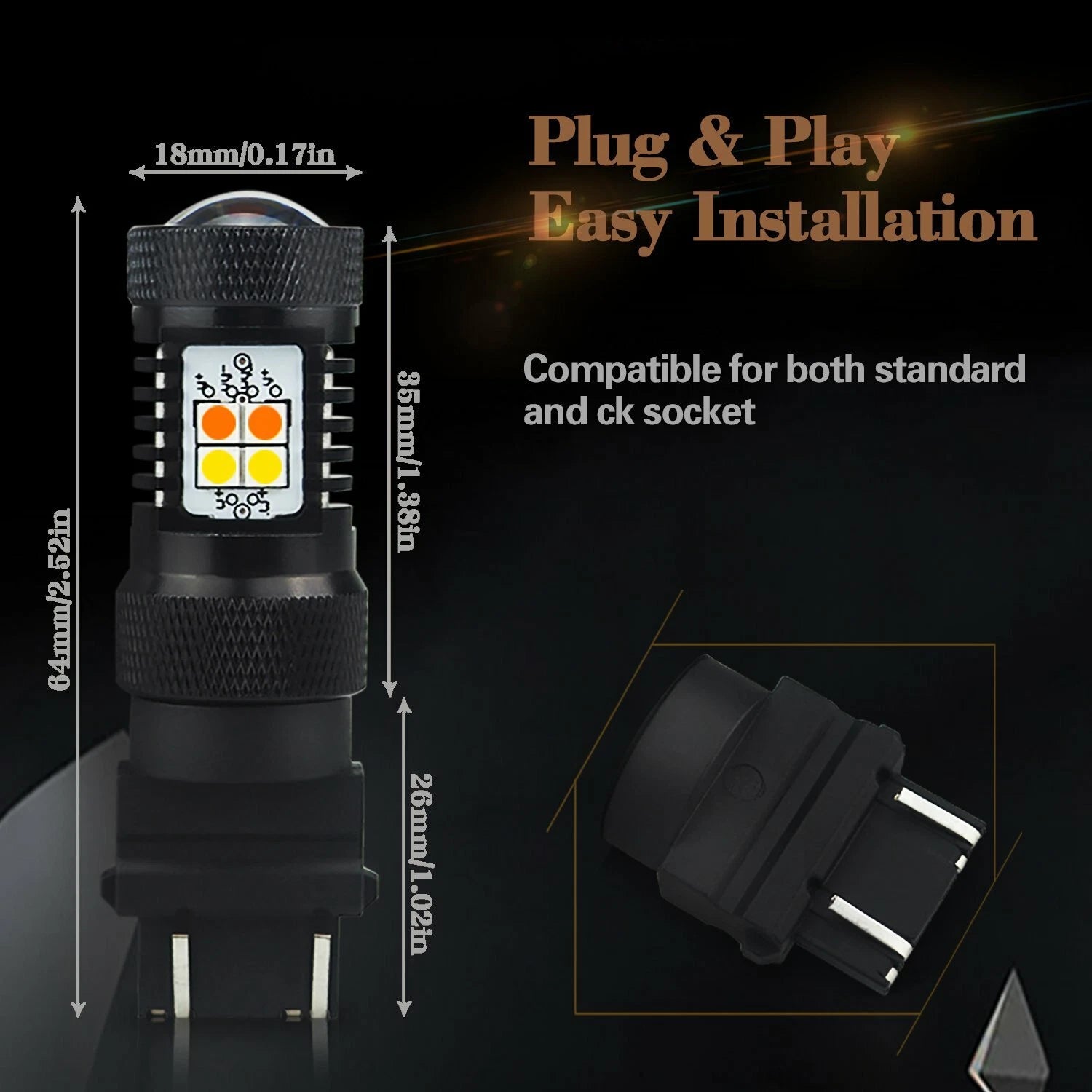 2X 3157 LED Dual Color Amber/White Switchback Bulbs for [Make Model] (YYYY–YYYY)
