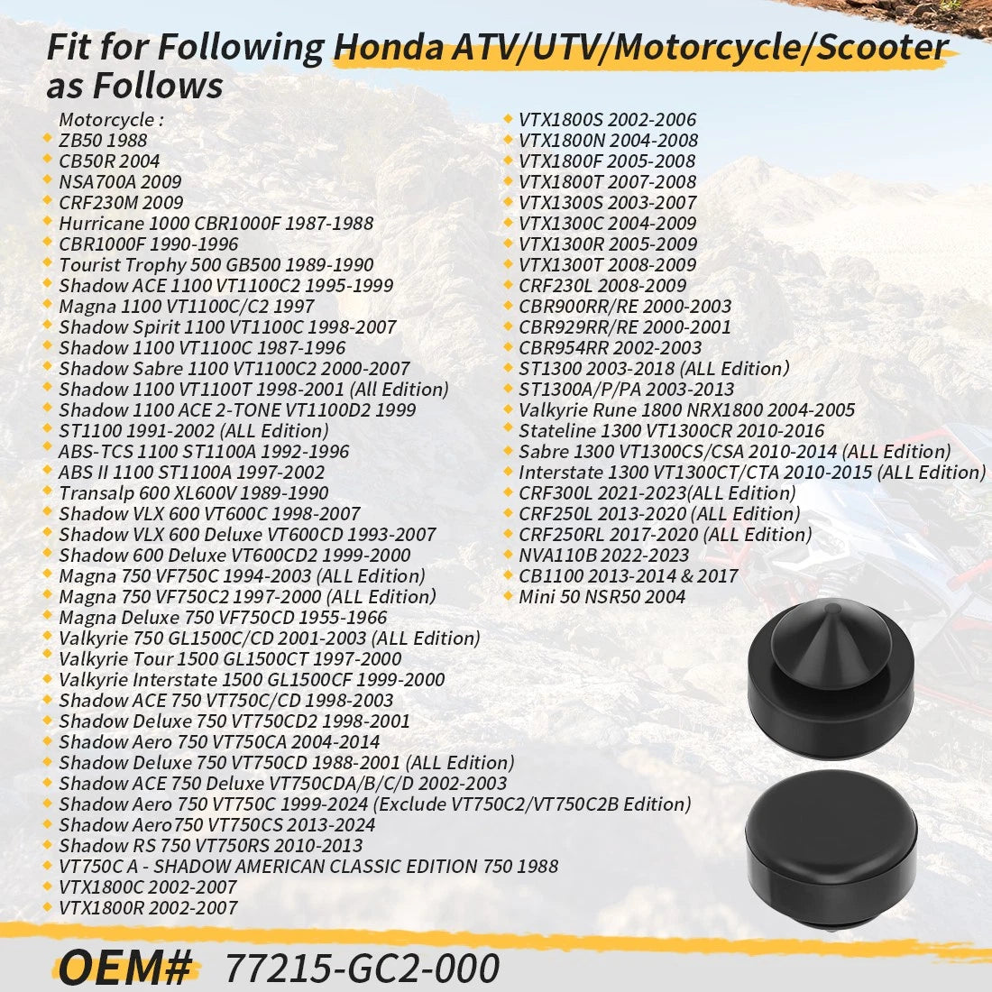 2 Seat Stopper Rubber Cushion for Honda ATV UTV Motorcycle (77215-GC2-000)