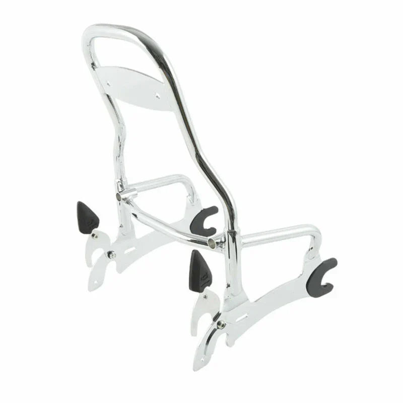 Chrome 12" Sissy Bar Black Backrest Mount Spools for Indian Chieftain (14-22)