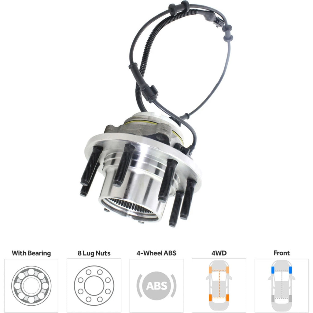 Set of 2 Wheel Hubs for Ford F-250 Super Duty (2003–2004) 4WD 8-Lug