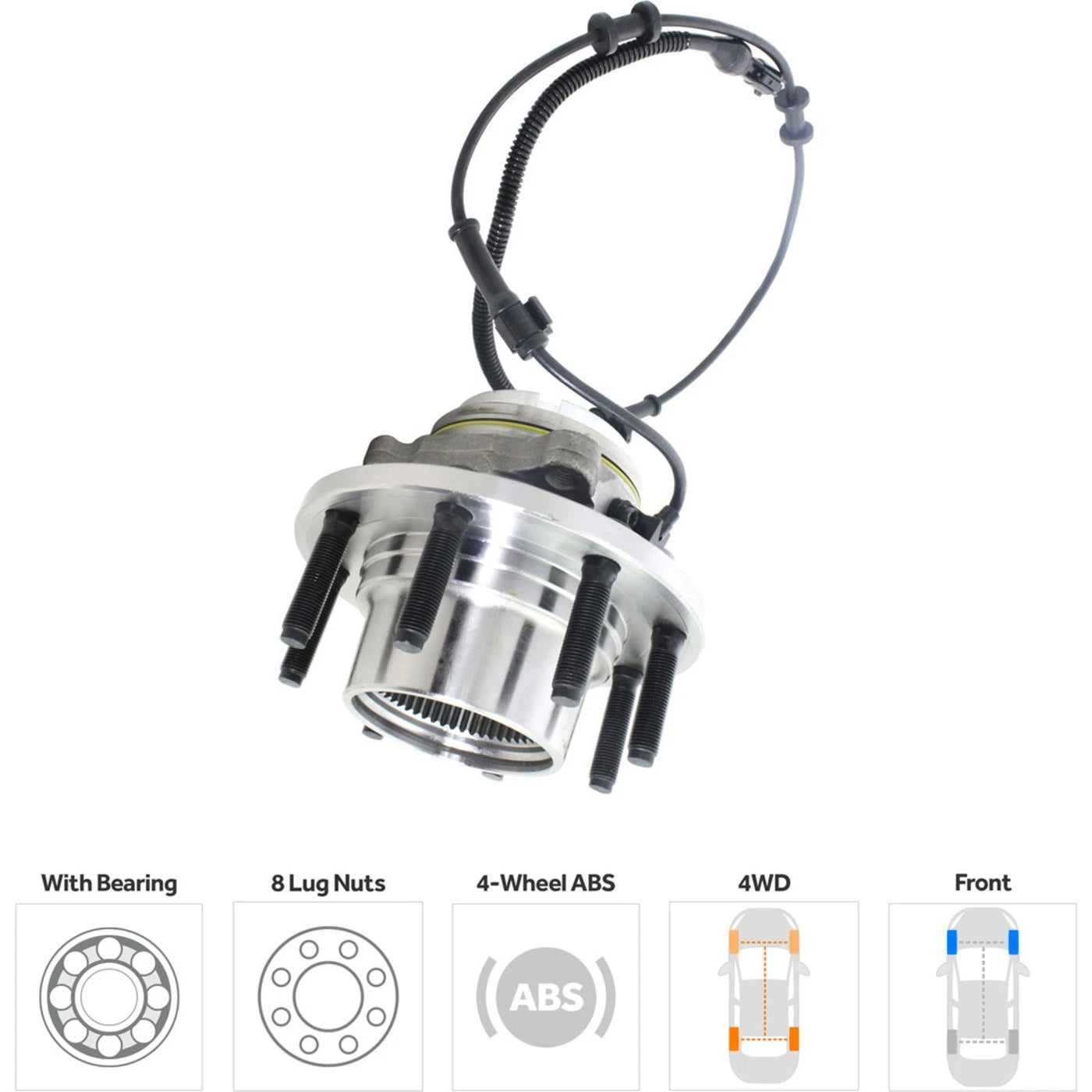 Set of 2 Wheel Hubs for Ford F-250 Super Duty (2003–2004) 4WD 8-Lug