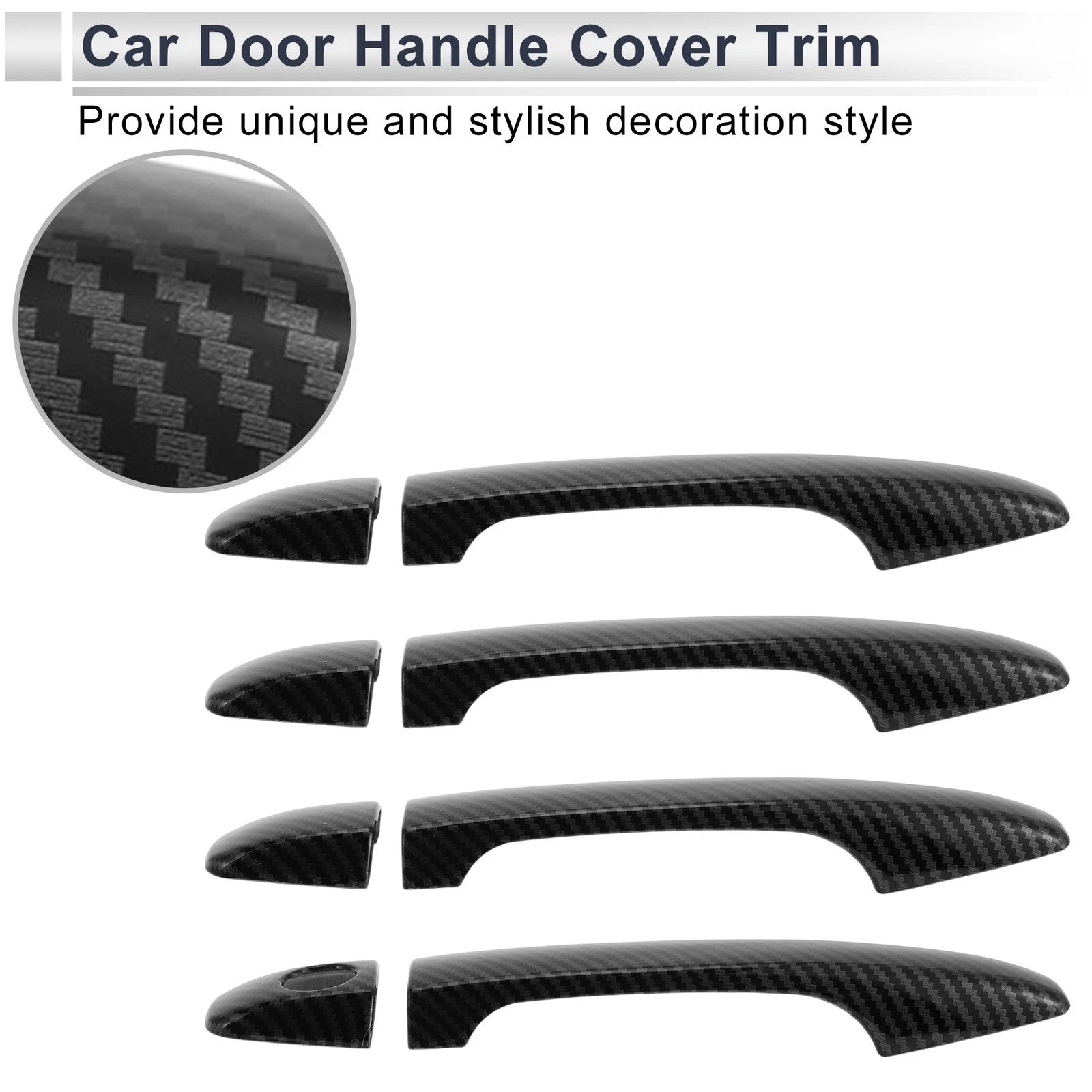 Door Handle Cover Trim for Toyota Prius (2010–2015) Carbon Fiber Black