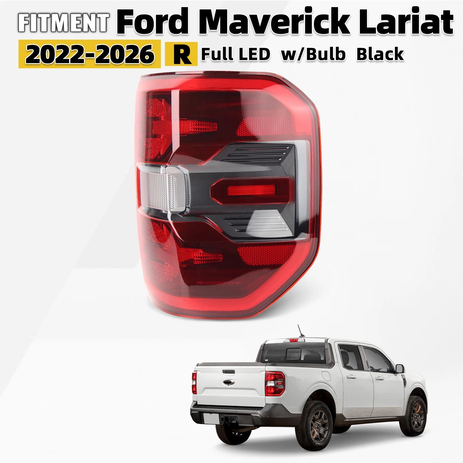 Full LED Tail Light for Ford Maverick Lariat (2022–2026) Smoke Lens